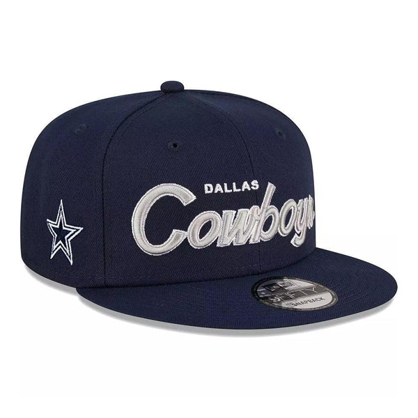 Dallas Cowboys New Era Main Script 9FIFTY Snapback Hat - Navy - Triple Play Caps