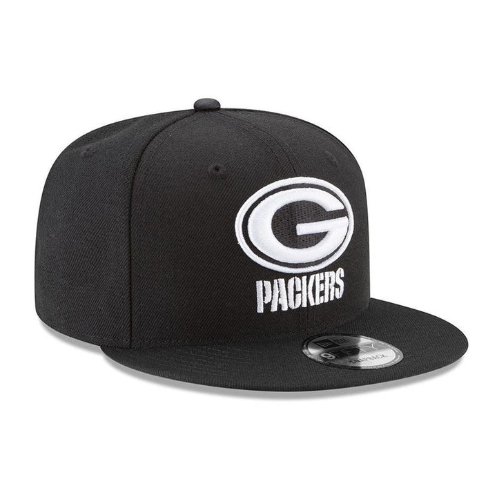 Green Bay Packers New Era B-Dub 9FIFTY Snapback Hat - Black - Triple Play Caps