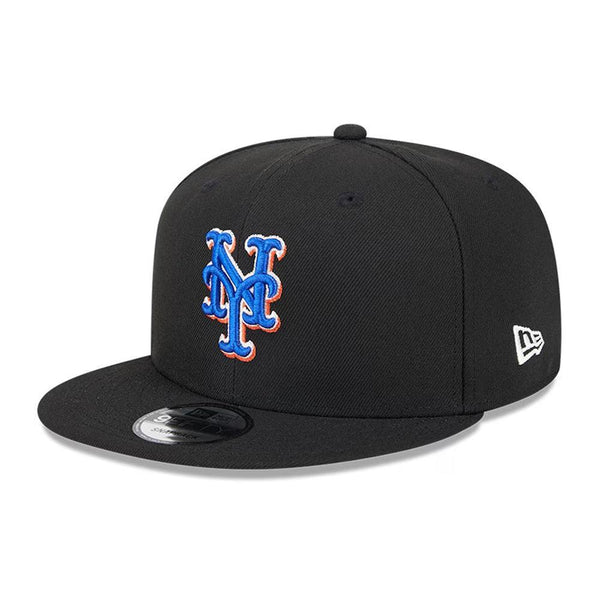 New York Mets New Era Team Color 9FIFTY Snapback Hat - Black - Triple Play Caps