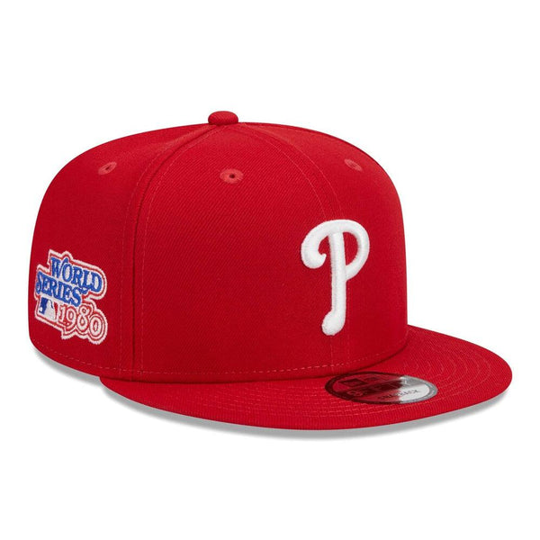 Philadelphia Phillies New Era 1980 World Series Side Patch 9FIFTY Snapback Hat - Red - Triple Play Caps