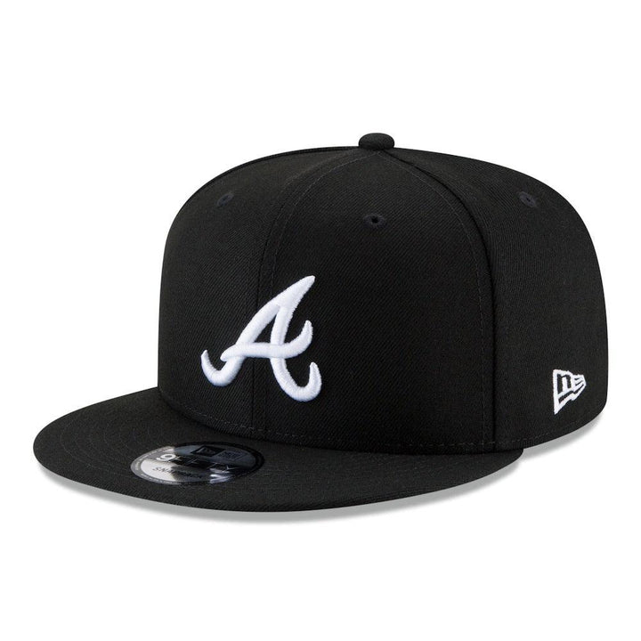 Atlanta Braves New Era Black & White 9FIFTY Snapback Hat - Black - Triple Play Caps