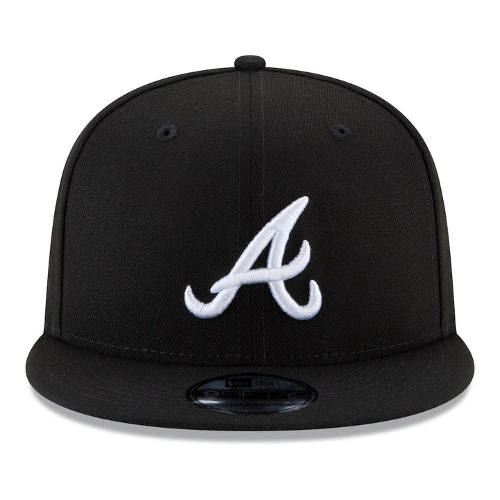 Atlanta Braves New Era Black & White 9FIFTY Snapback Hat - Black - Triple Play Caps