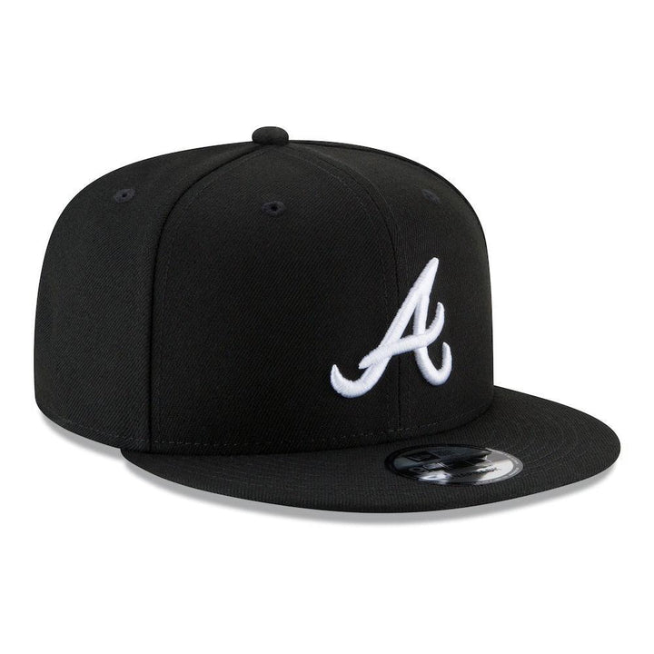 Atlanta Braves New Era Black & White 9FIFTY Snapback Hat - Black - Triple Play Caps