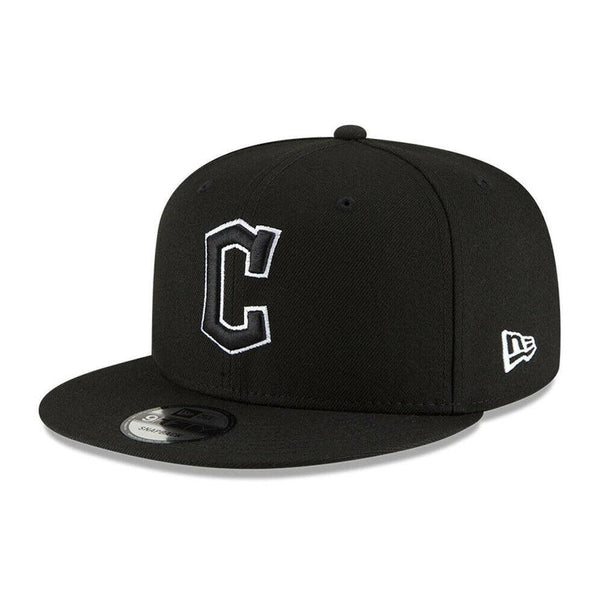 Cleveland Guardians New Era Black & White 9FIFTY Snapback Hat - Black - Triple Play Caps