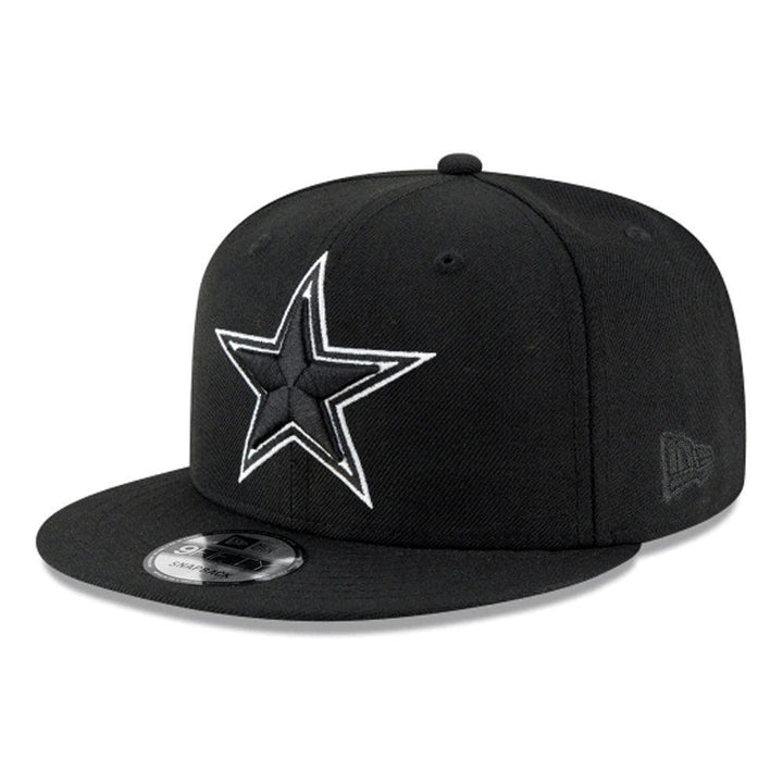 Dallas Cowboys New Era Black & White 9FIFTY Snapback Hat - Black - Triple Play Caps