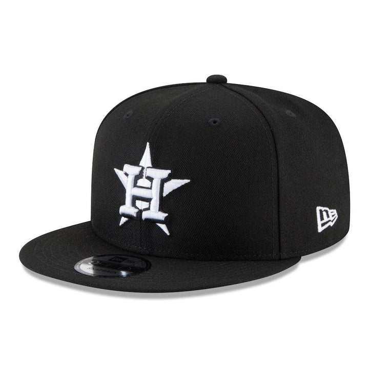 Houston Astros New Era Black & White 9FIFTY Snapback Hat - Black - Triple Play Caps