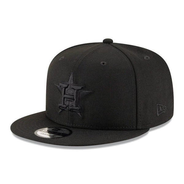 Houston Astros New Era Black on Black 9FIFTY Snapback Hat - Triple Play Caps