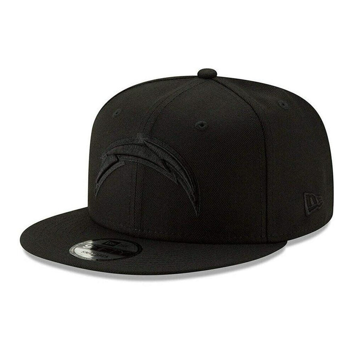 Los Angeles Chargers New Era Black on Black 9FIFTY Snapback Hat - Black - Triple Play Caps