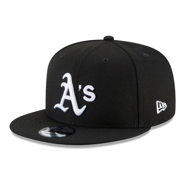 Oakland Athletics New Era Black & White 9FIFTY Snapback Hat - Black - Triple Play Caps