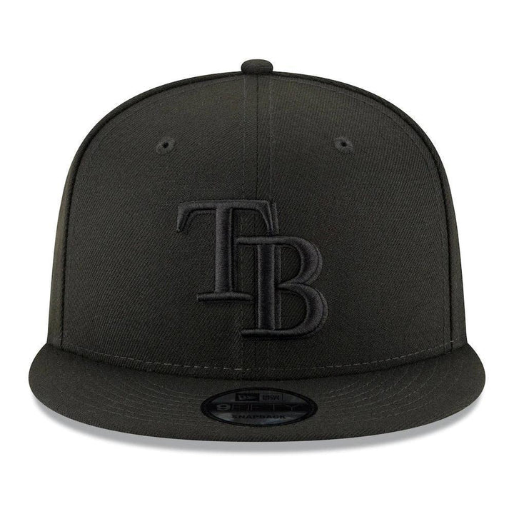 Tampa Bay Rays New Era Black on Black 9FIFTY Snapback Hat - Black - Triple Play Caps