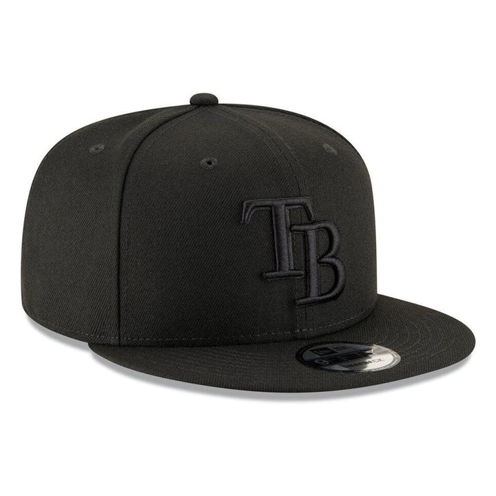 Tampa Bay Rays New Era Black on Black 9FIFTY Snapback Hat - Black - Triple Play Caps